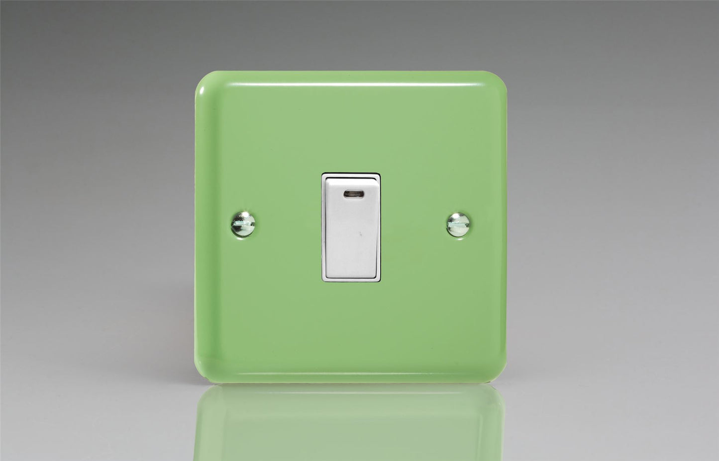 Varilight Pastel 1 Gang 20A Double Pole Rocker Light Switch + Neon Indicator Light Beyrl Green XY20N