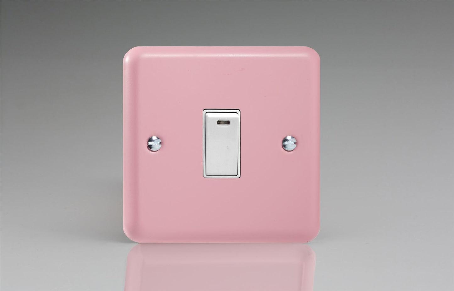 Varilight Pastel 1 Gang 20A Double Pole Rocker Light Switch + Neon Indicator Light Rose Pink XY20NW.