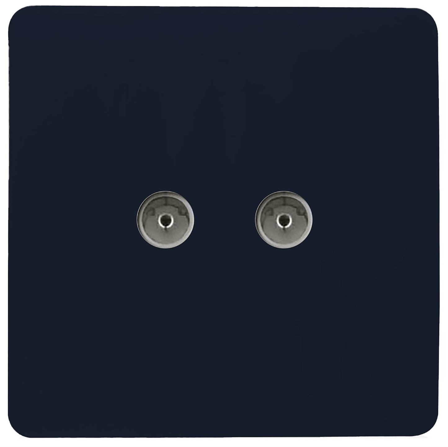 Trendi Artistic Modern Glossy Tactile 2 Gang TV Socket Navy