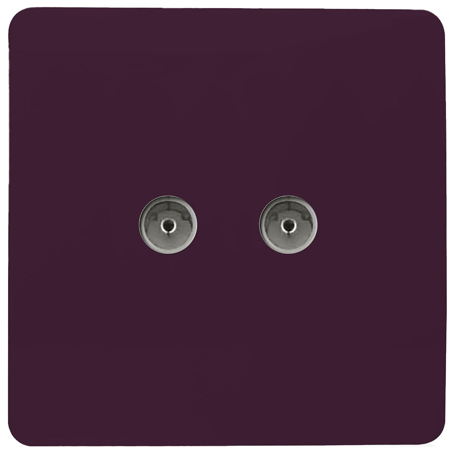 Trendi Artistic Modern Glossy Tactile 2 Gang TV Socket Plum