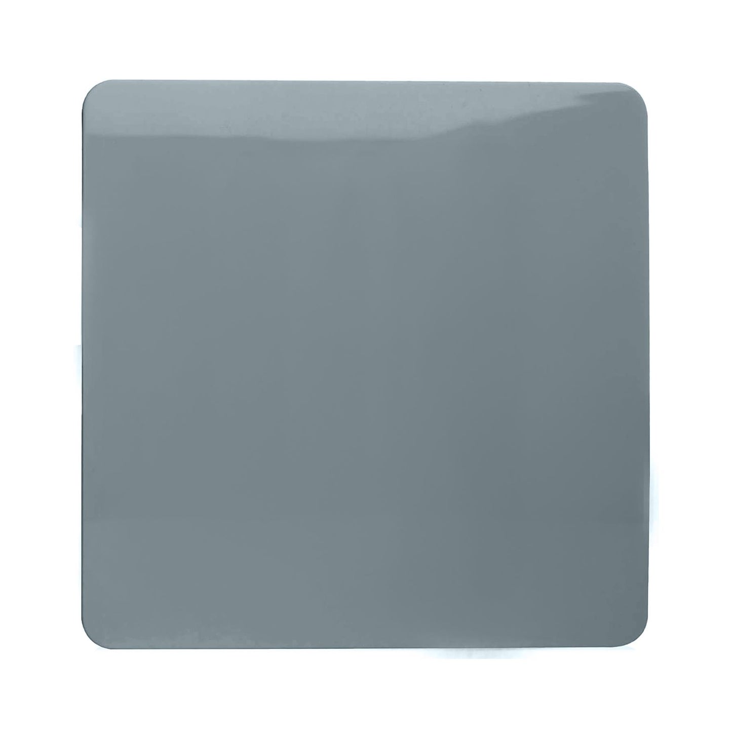 Trendi Switch Artistic Modern Glossy Decorative Screwless Standard Single Wall Blanking Plate for Electrical Sockets, Outlet with Screws in Cool Grey - ART-BLKCG