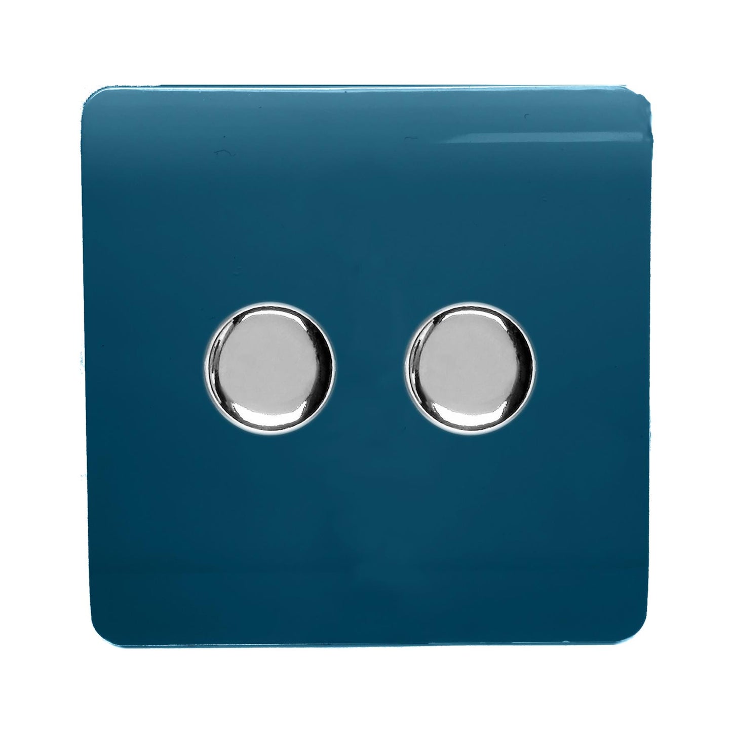 Trendi Artistic Modern Glossy Tactile 2 Gang 2 Way 150w LED Dimmer switch Midnight Blue