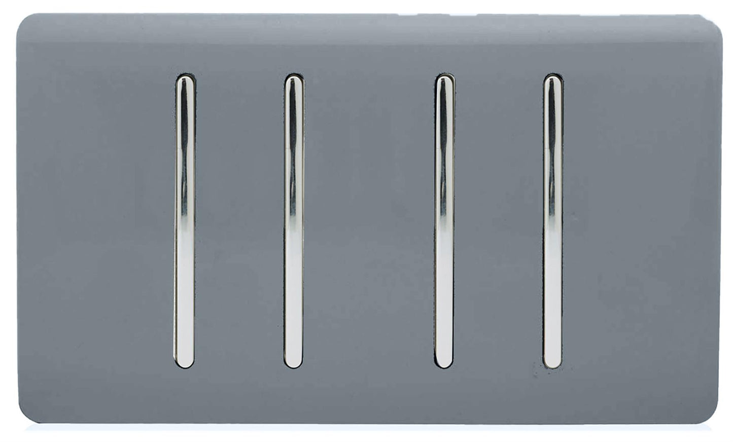 Trendi 4 Gang (2 Way & 3xIntermediate) Glossy 10 Amp Rocker Light Switch Warm Grey