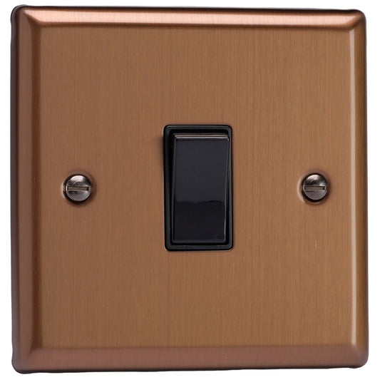 Varilight 1-Gang 20A Double Pole Rocker Switch in Urban Brushed Bronze w/ Black Rocker