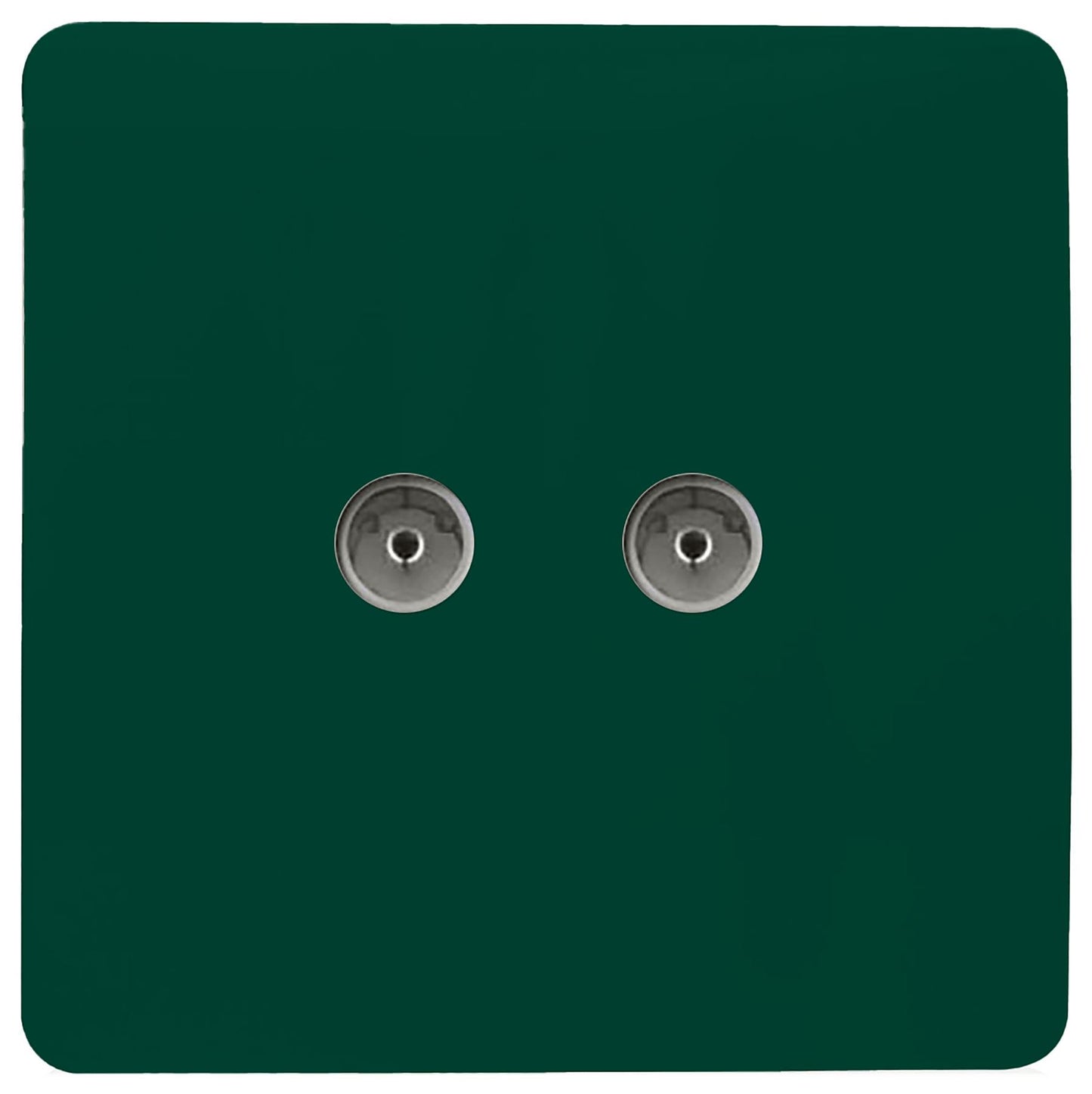 Trendi Artistic Modern Glossy Tactile 2 Gang TV Socket Dark Green