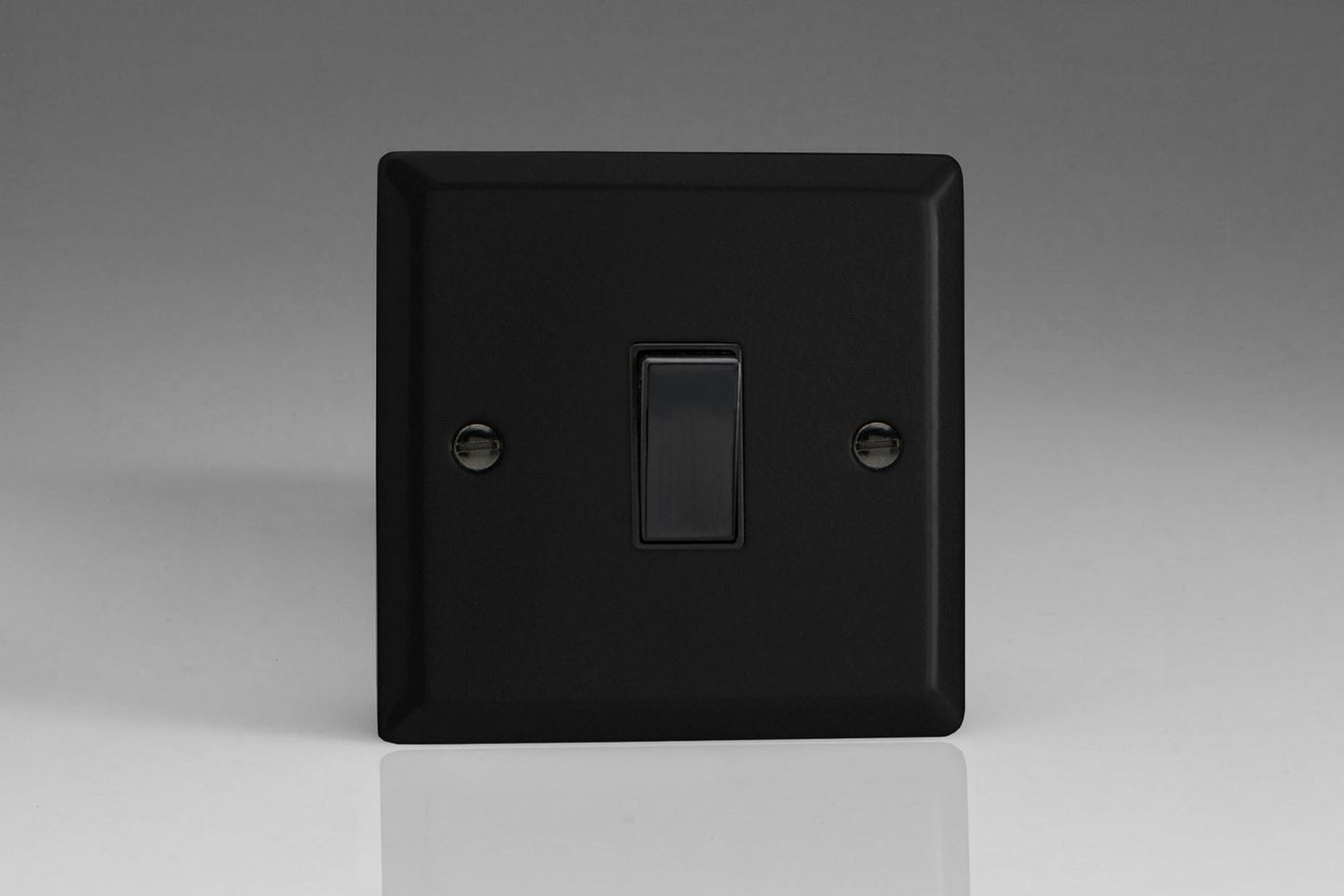 Varilight 1-Gang 10A 1- or 2-Way Rocker Switch in Urban Matt Black w/ Black Rocker