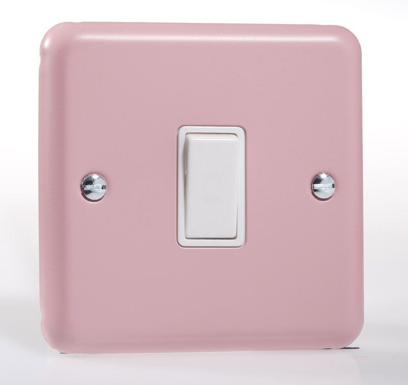 Varilight Pastel 1 Gang 10A 1 or 2 way Rocker Light Switch Rose Pink XY1W.RP