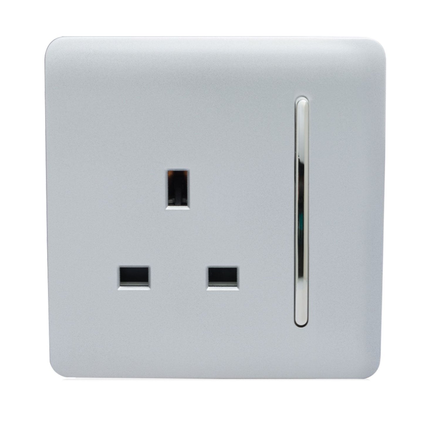 Trendi 1 Gang Artistic Modern 13 Amp Switched Plug Socket Silver ART-SKT13SI