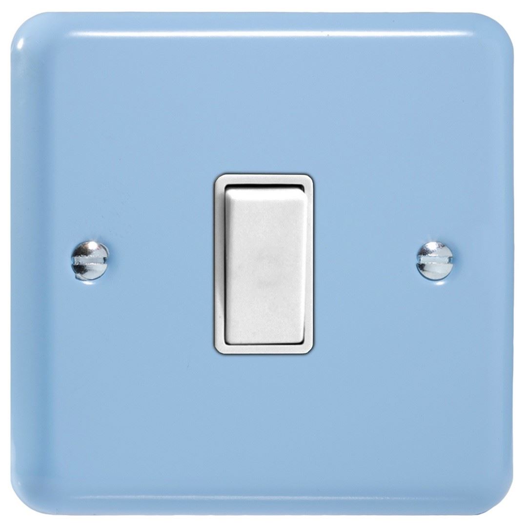 Varilight Pastel 1 Gang 2 Way Rocker Light Switch Blue Pastel XY1W.DB