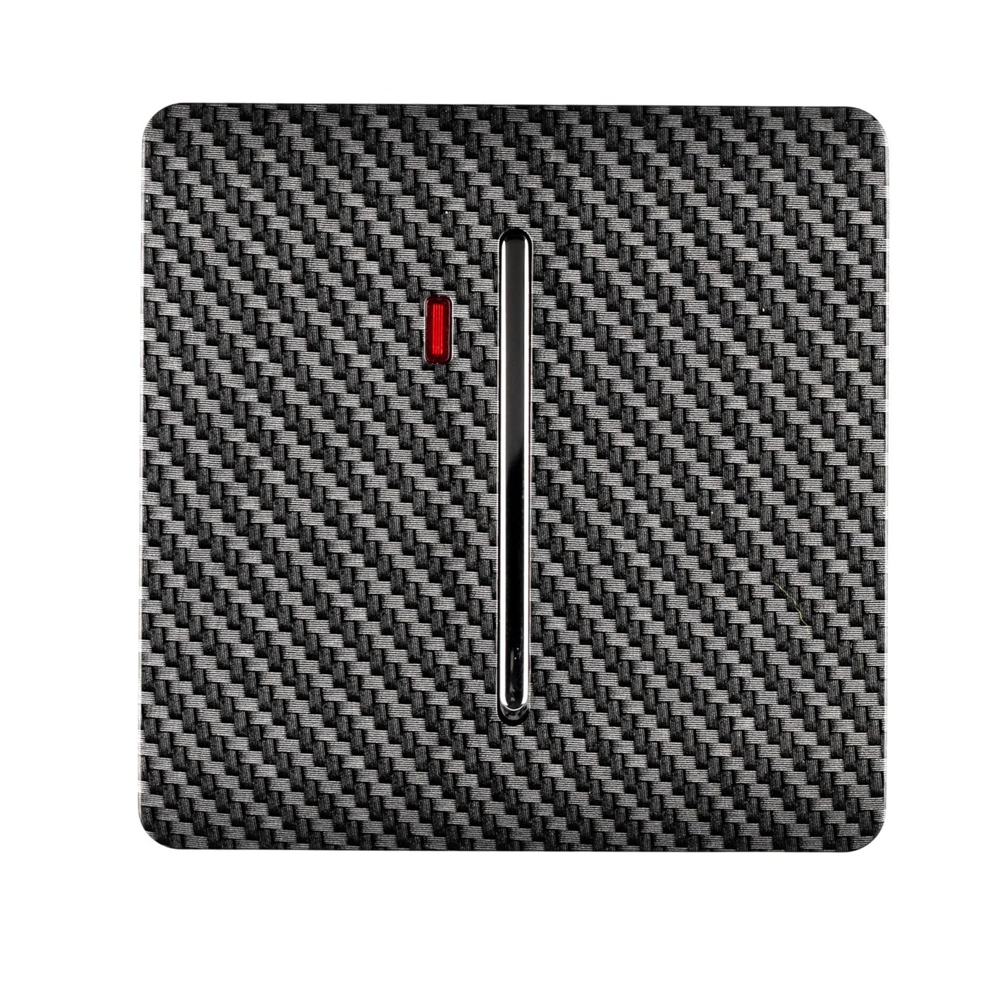 Trendi Switch 1 Gang 20 Amp Modern Designer Heavy Duty Rocker Switch in Carbon Fibre