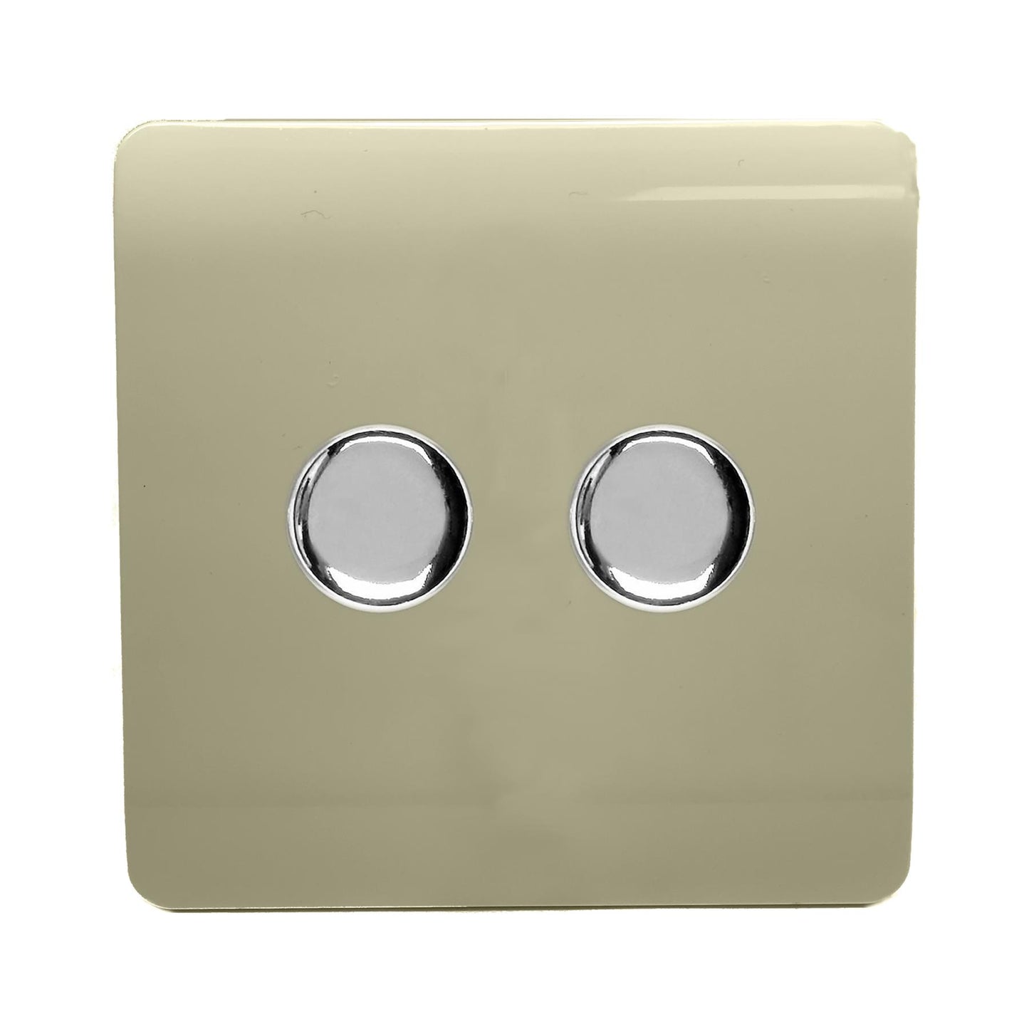 Trendi Artistic Modern Glossy Tactile 2 Gang 2 Way 150w LED Dimmer switch Gold