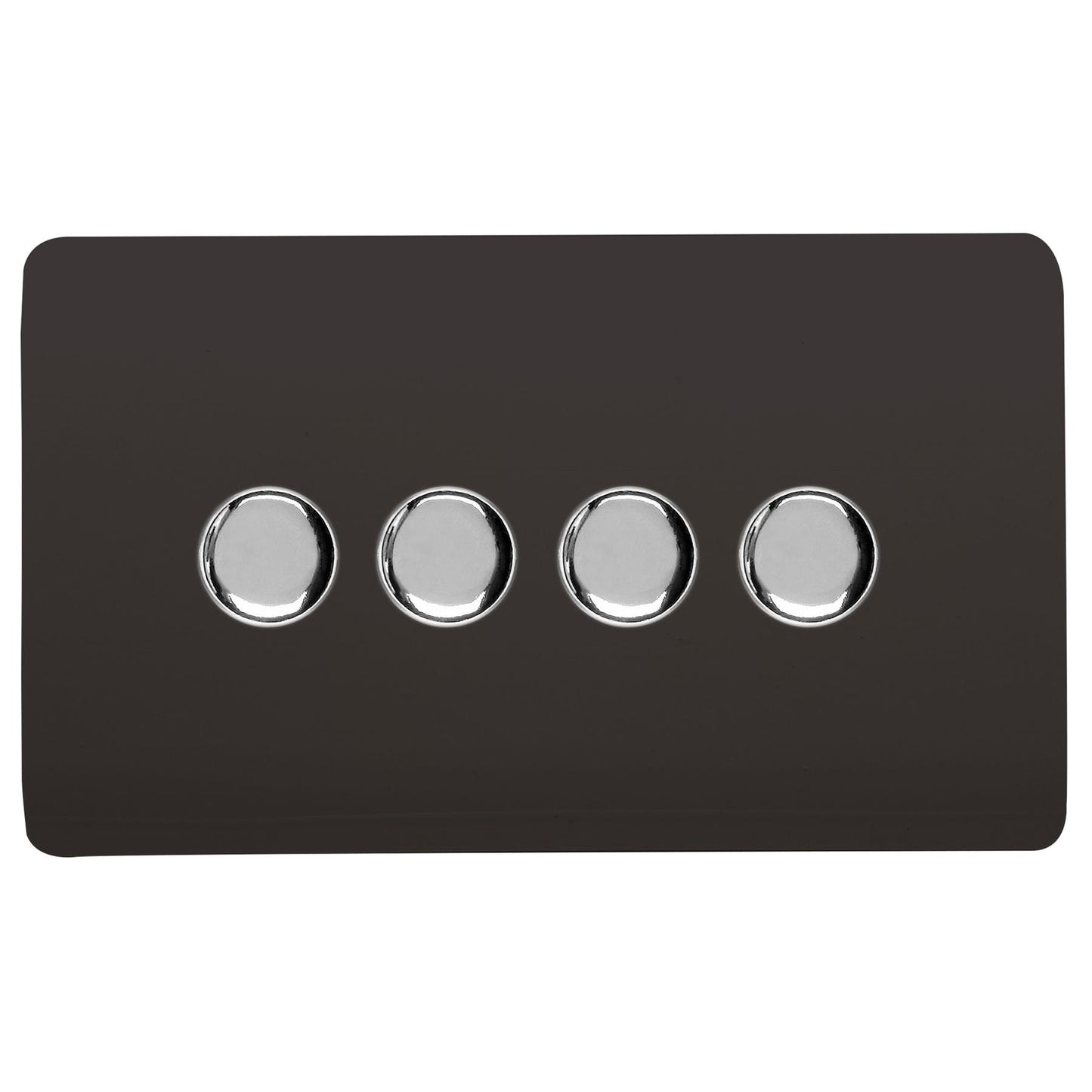 Trendi Switch 4 Gang 1 or 2 way 150w Rotary LED Dimmer Light Switch in Dark Brown