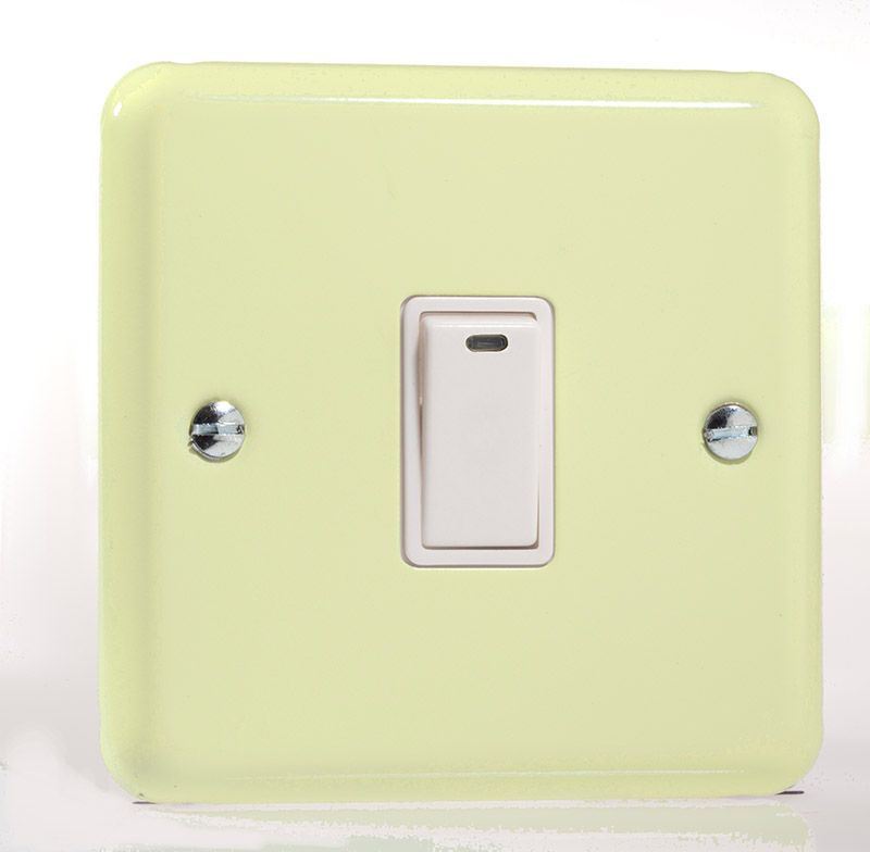 Varilight Pastel 1 Gang 20A Double Pole Rocker Light Switch + Neon Indicator Light White Chocolate X