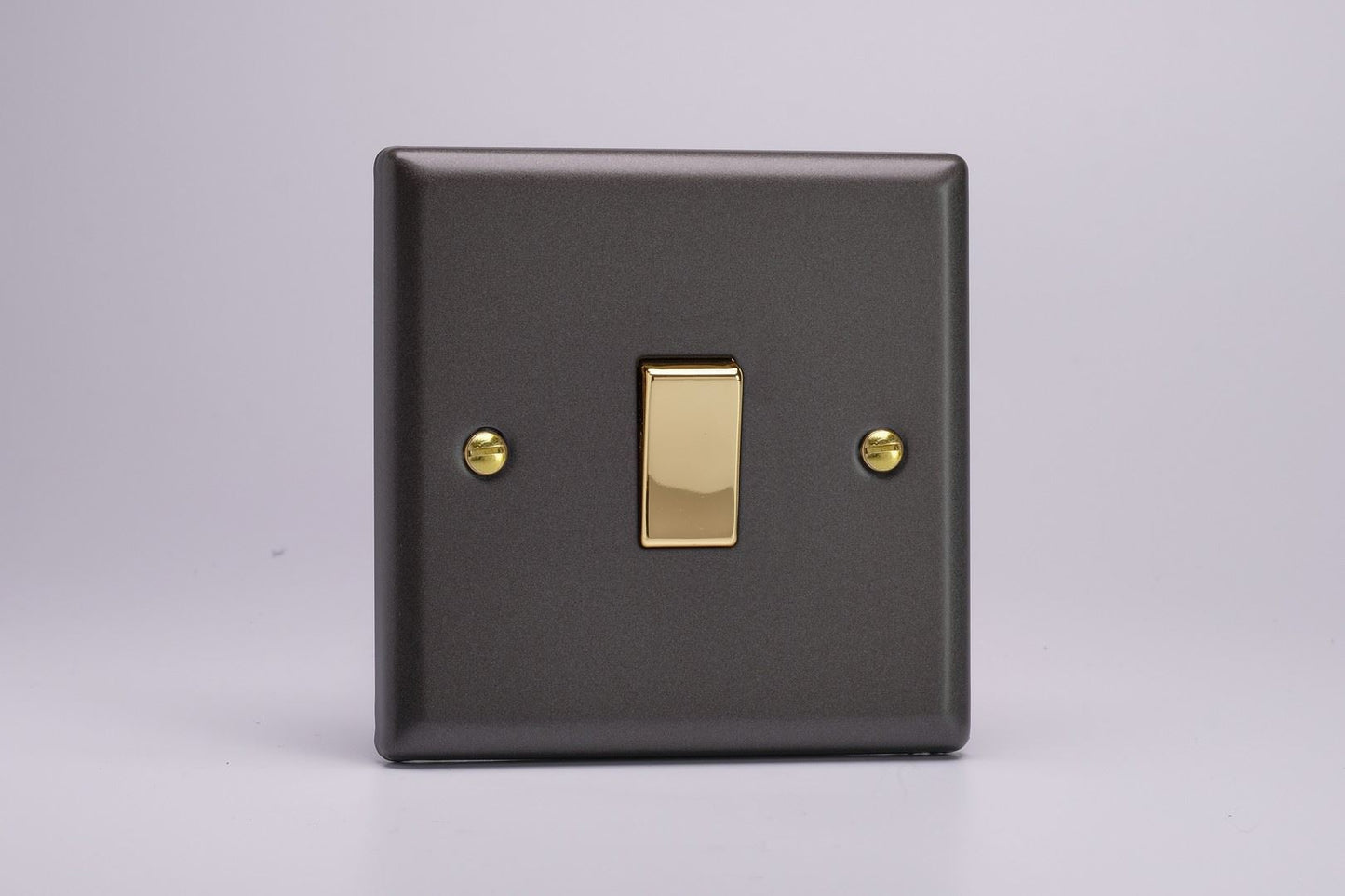 Varilight 1-Gang 10A 1- or 2-Way Rocker Switch in Vogue Slate w/ Brass