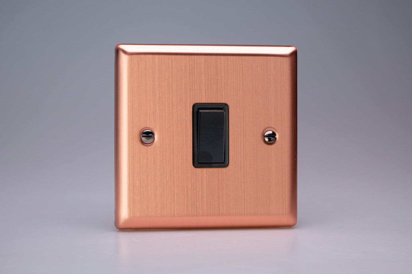 Varilight 1-Gang 10A 1- or 2-Way Rocker Switch in Urban Brushed Copper w/ Black Rocker