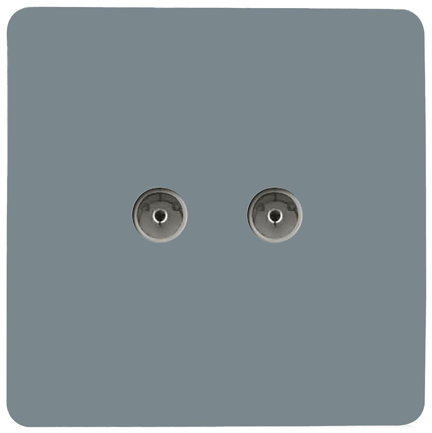Trendi Artistic Modern Glossy Tactile 2 Gang TV Socket Cool Grey