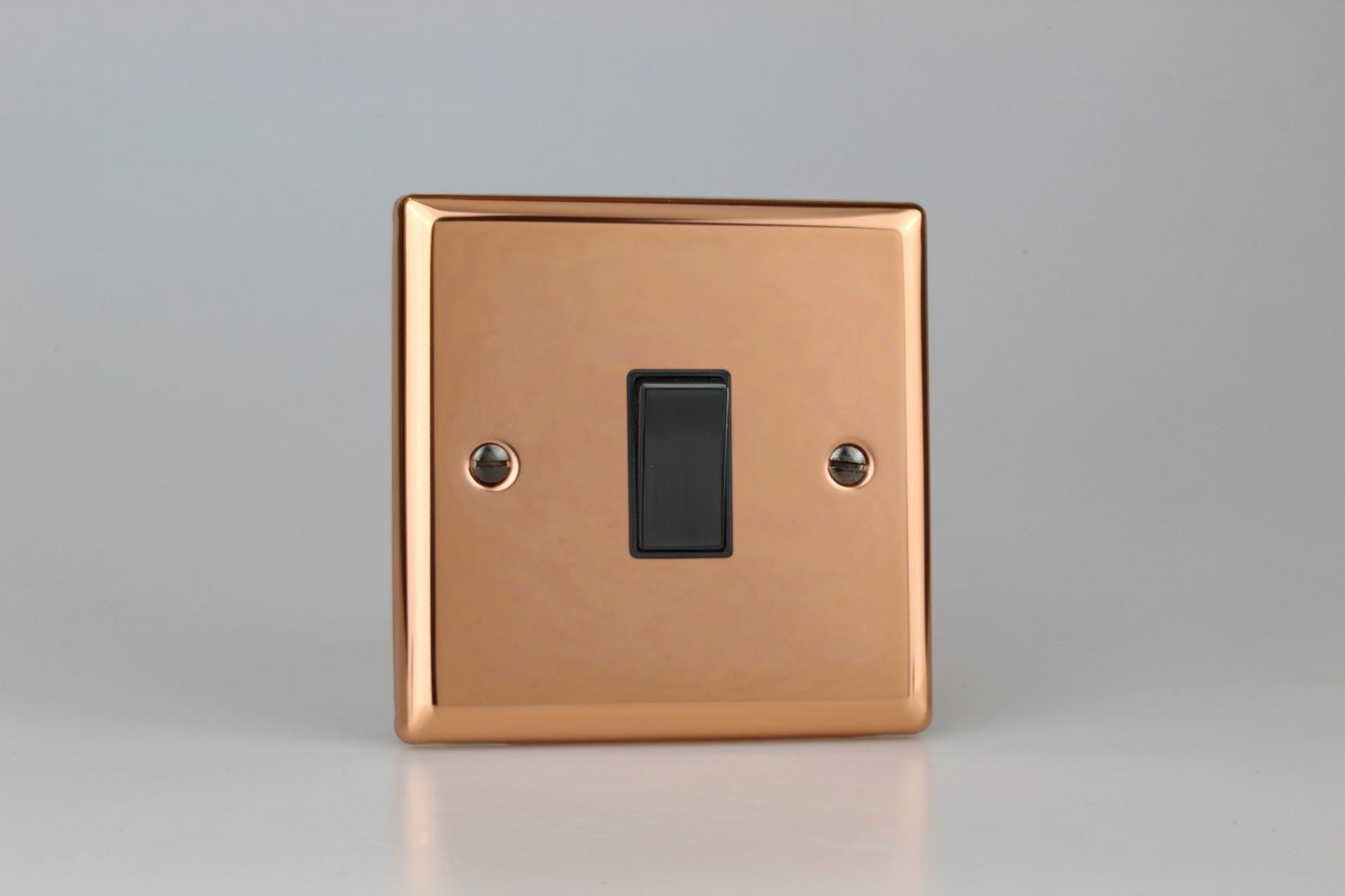Varilight 1-Gang 20A Double Pole Rocker Switch in Urban Polished Copper w/ Black Rocker