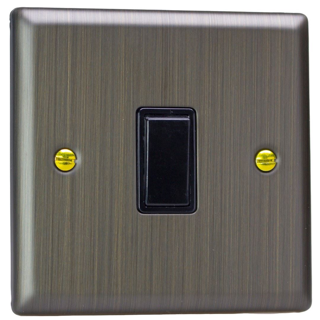 Varilight 1-Gang 10A 1- or 2-Way Rocker Switch in Urban Antique Brass w/ Black