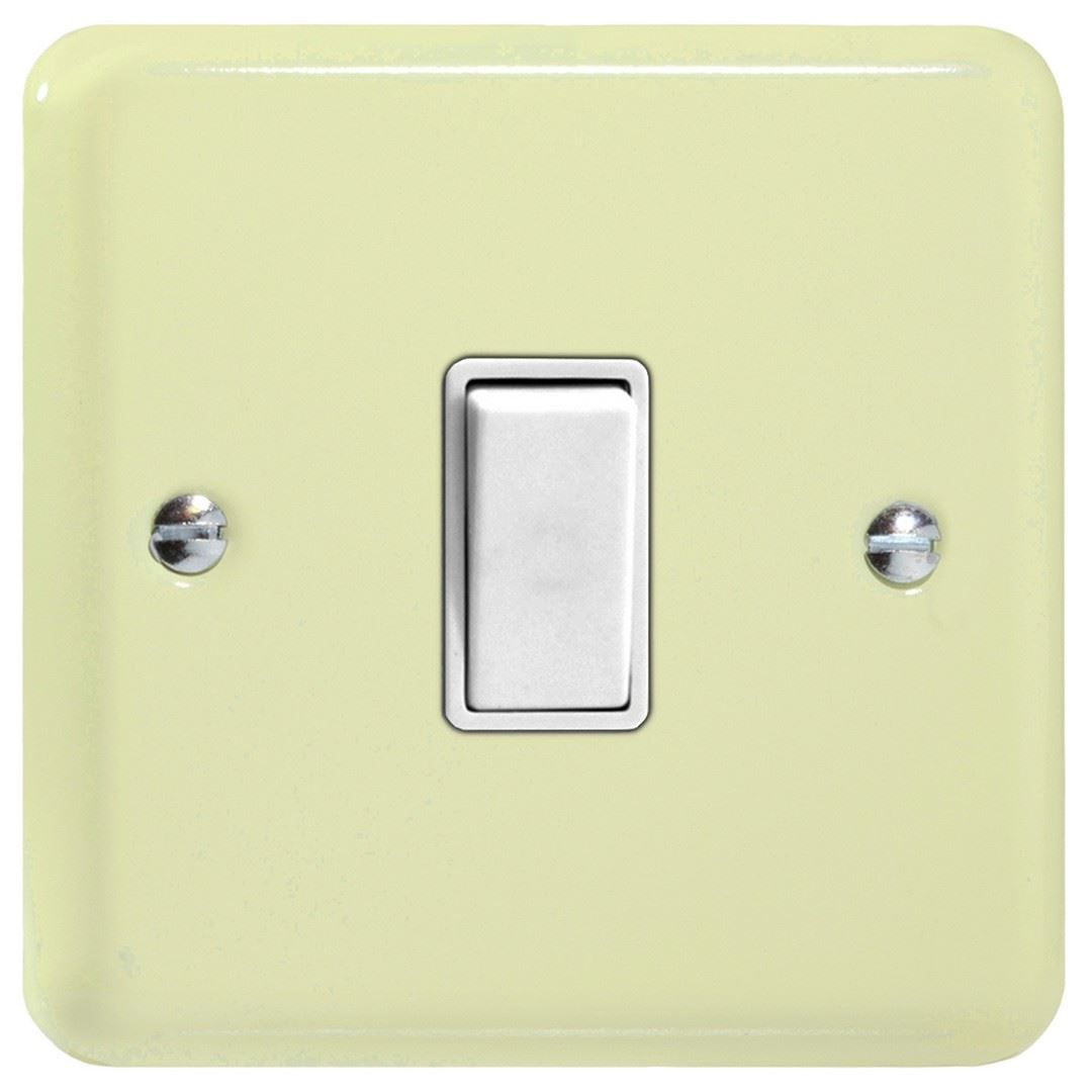 Varilight Pastel 1 Gang 10A 1 or 2 way Rocker Light Switch White Chocolate XY1W.WC