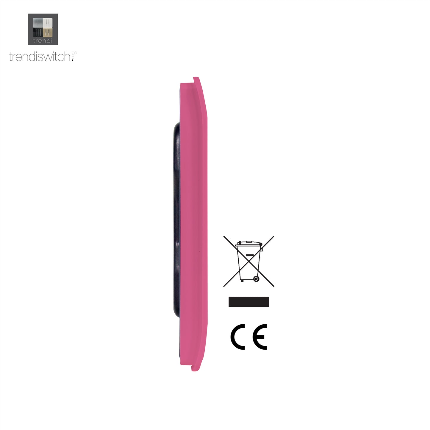 Trendi Artistic Modern Glossy Tactile Single Blanking Plate Pink