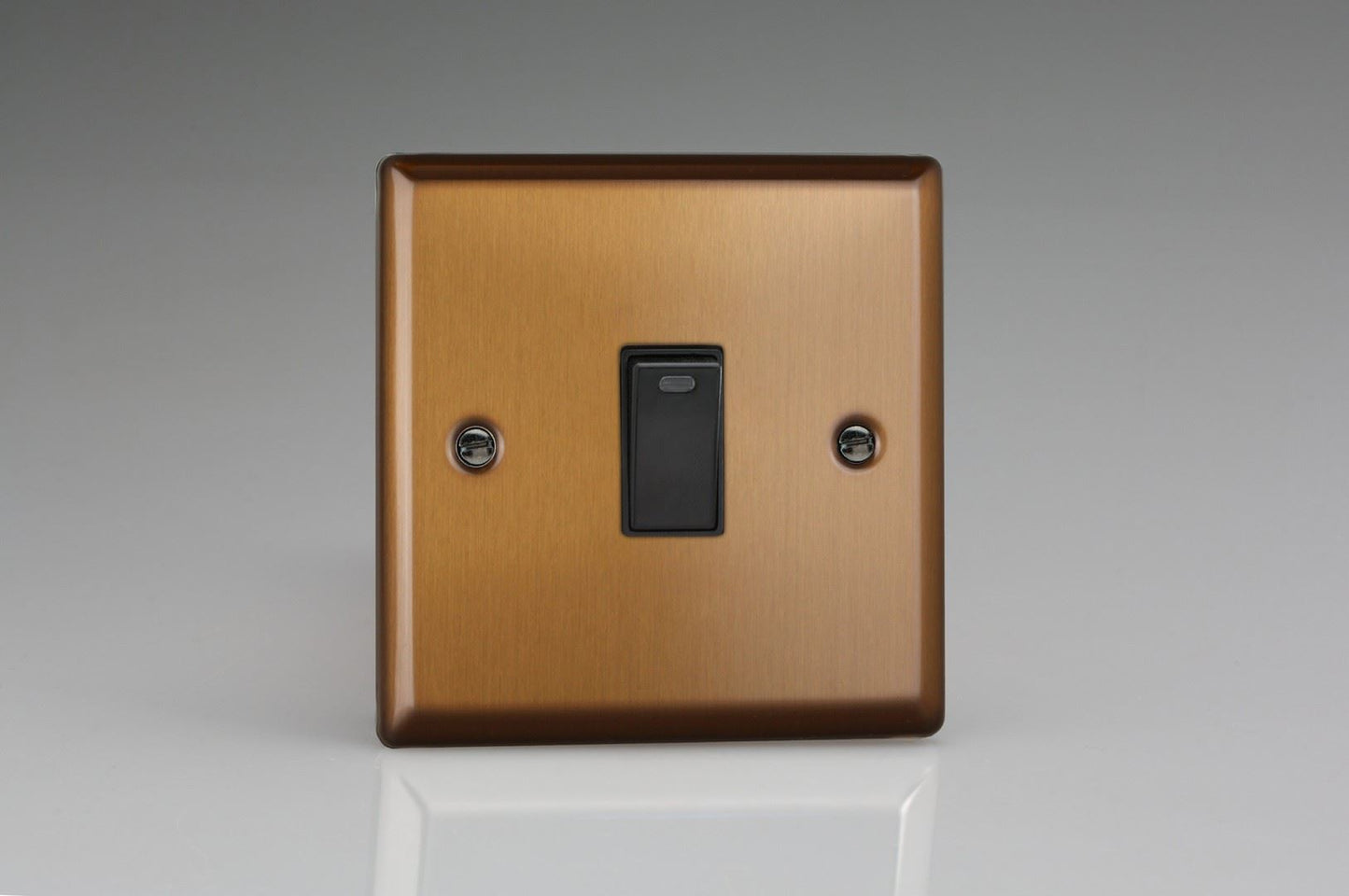 Varilight 1-Gang 20A Double Pole Rocker Switch + Neon Indicator Light in Urban Brushed Bronze w/ Black Rocker