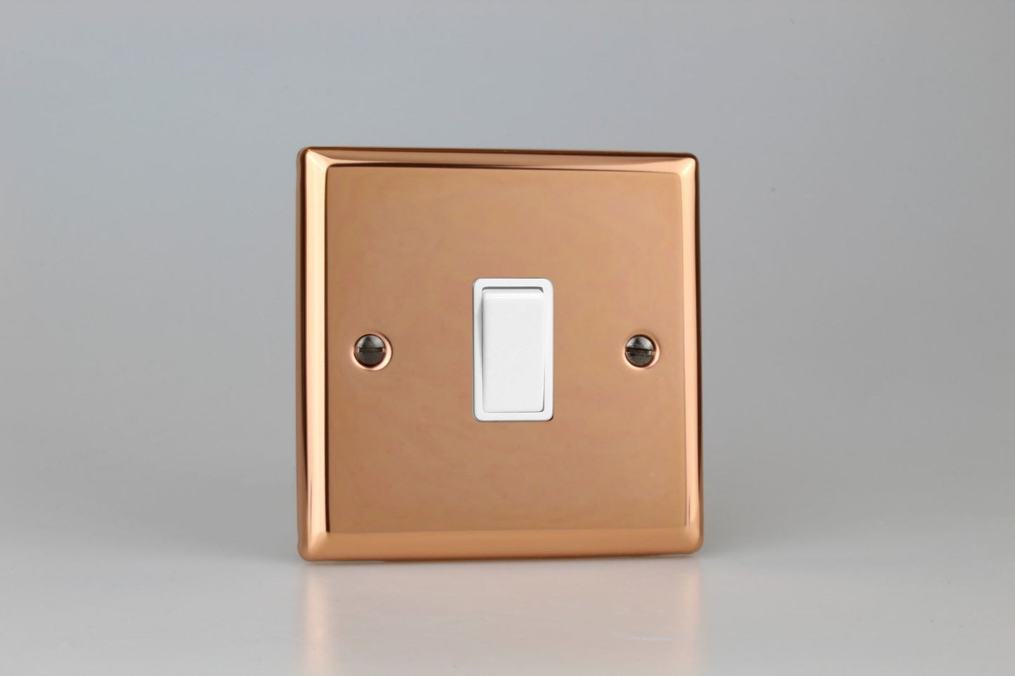 Varilight 1-Gang 10A 1- or 2-Way Rocker Switch in Urban Polished Copper w/ White Rocker
