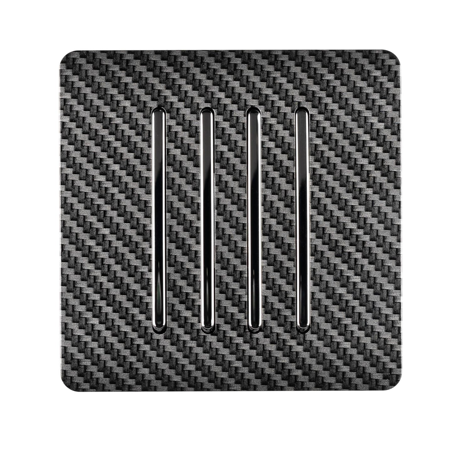Trendi Switch 4 Gang 1 or 2 way Rocker Modern Designer Light Switch in Carbon Fibre