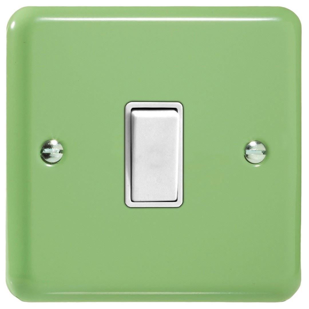 Varilight Pastel 1 Gang 10A 1 or 2 way Rocker Light Switch Beyrl Green XY1W.BG