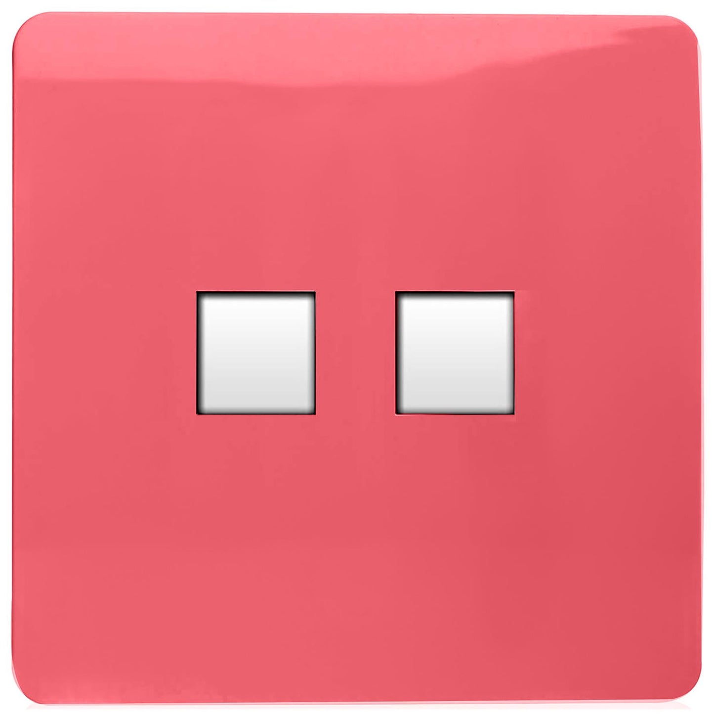 Trendi Artistic Modern Glossy 2 Gang Tactile RJ45 Cat 5e&Cat 6 PC Ethernet Socket Strawberry