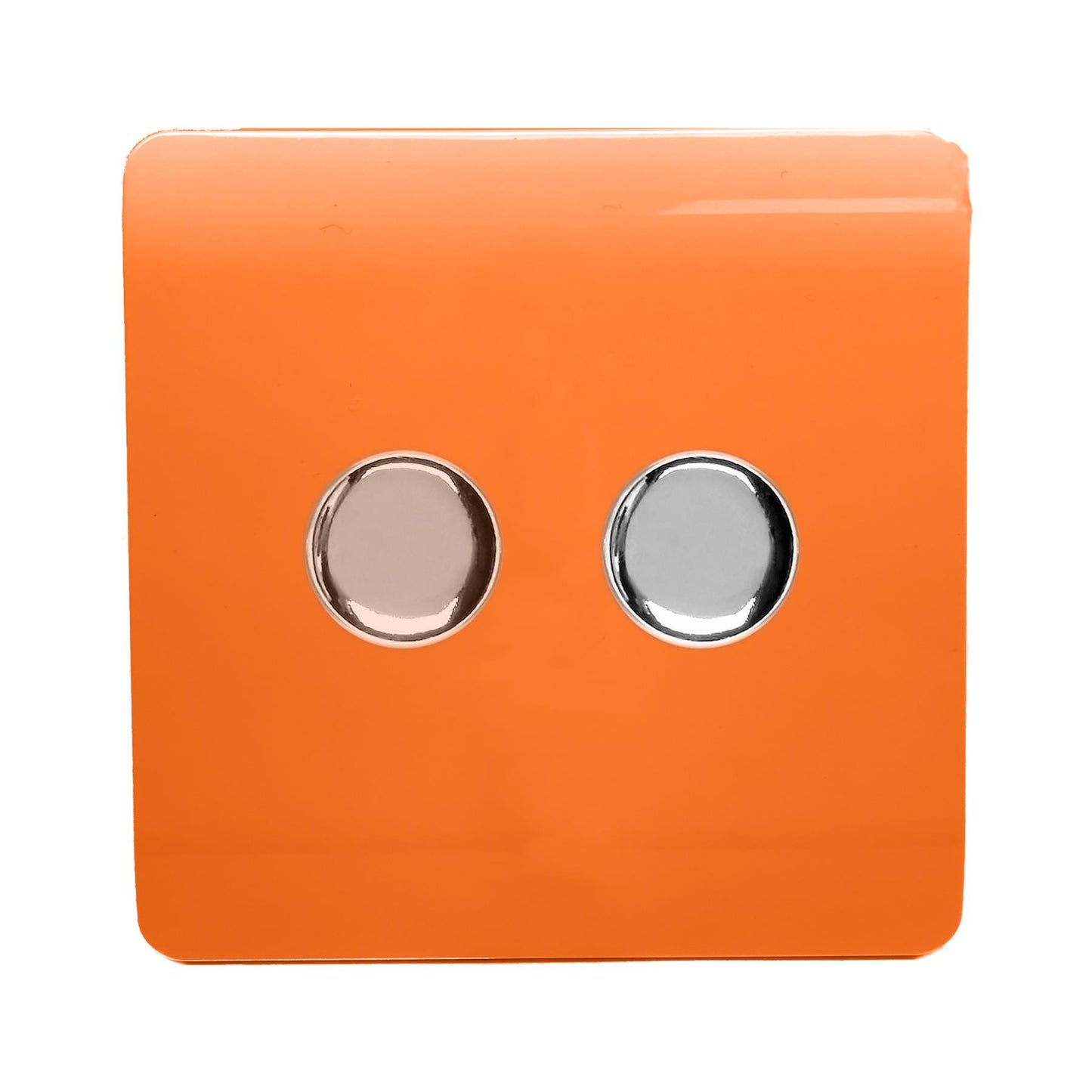 Trendi Artistic Modern Glossy Tactile 2 Gang 2 Way 150w LED Dimmer switch Orange