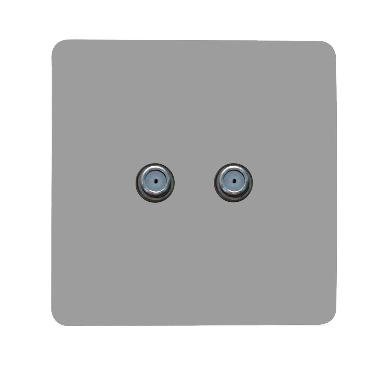 Trendi Switch 2 Gang Male F-Type Satellite Television Socket in Cool Grey