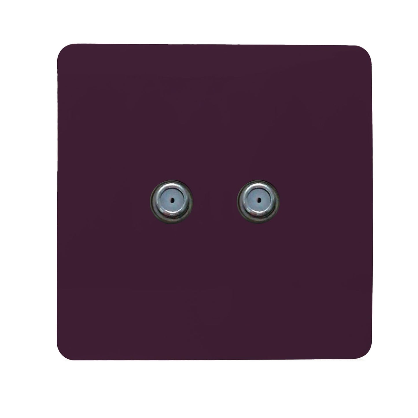 Trendi Switch 2 Gang Male F-Type Satellite Television Socket in Plum