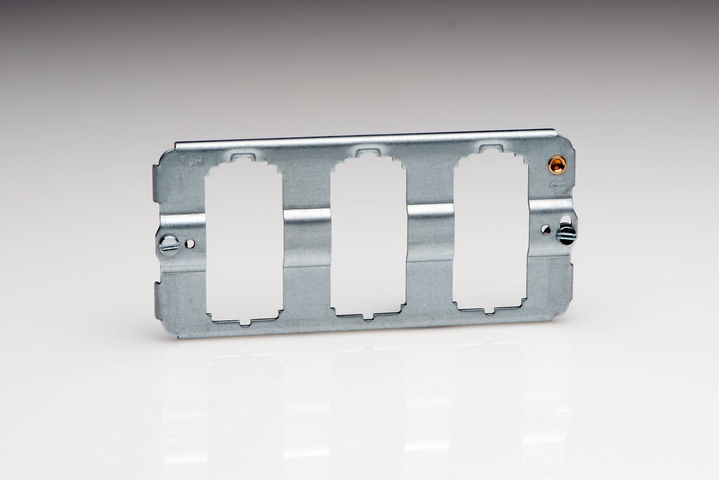 Varilight 3-Gang PowerGrid Plate including Yoke (Twin Plate) in Classic Matt Chrome w/