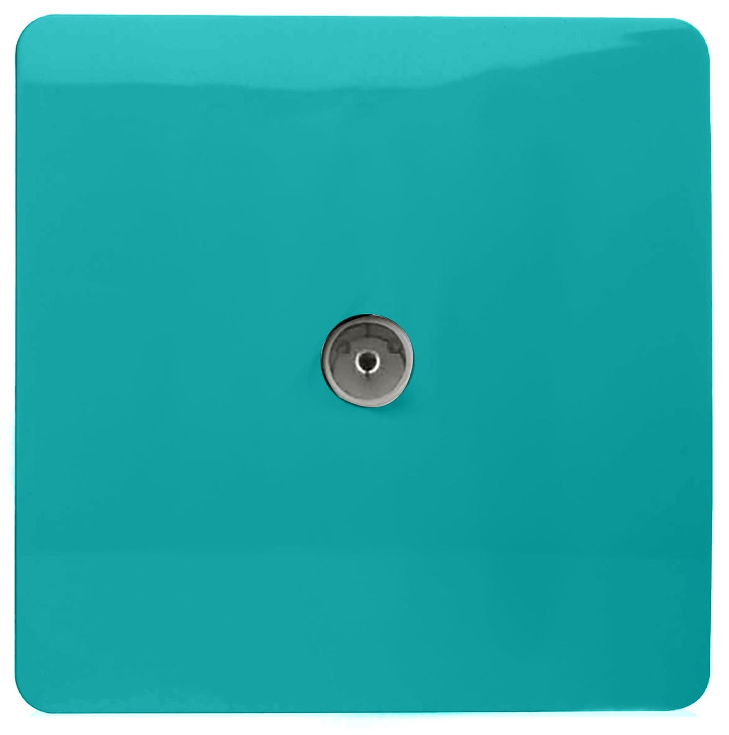 Trendi Artistic Modern Glossy Tactile TV Socket Bright Teal