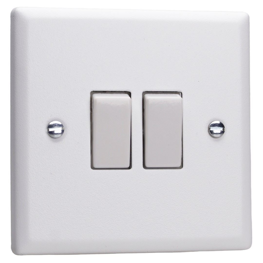 Varilight 2-Gang 10A 1- or 2-Way Rocker Switch in Urban Chalk White w/ White