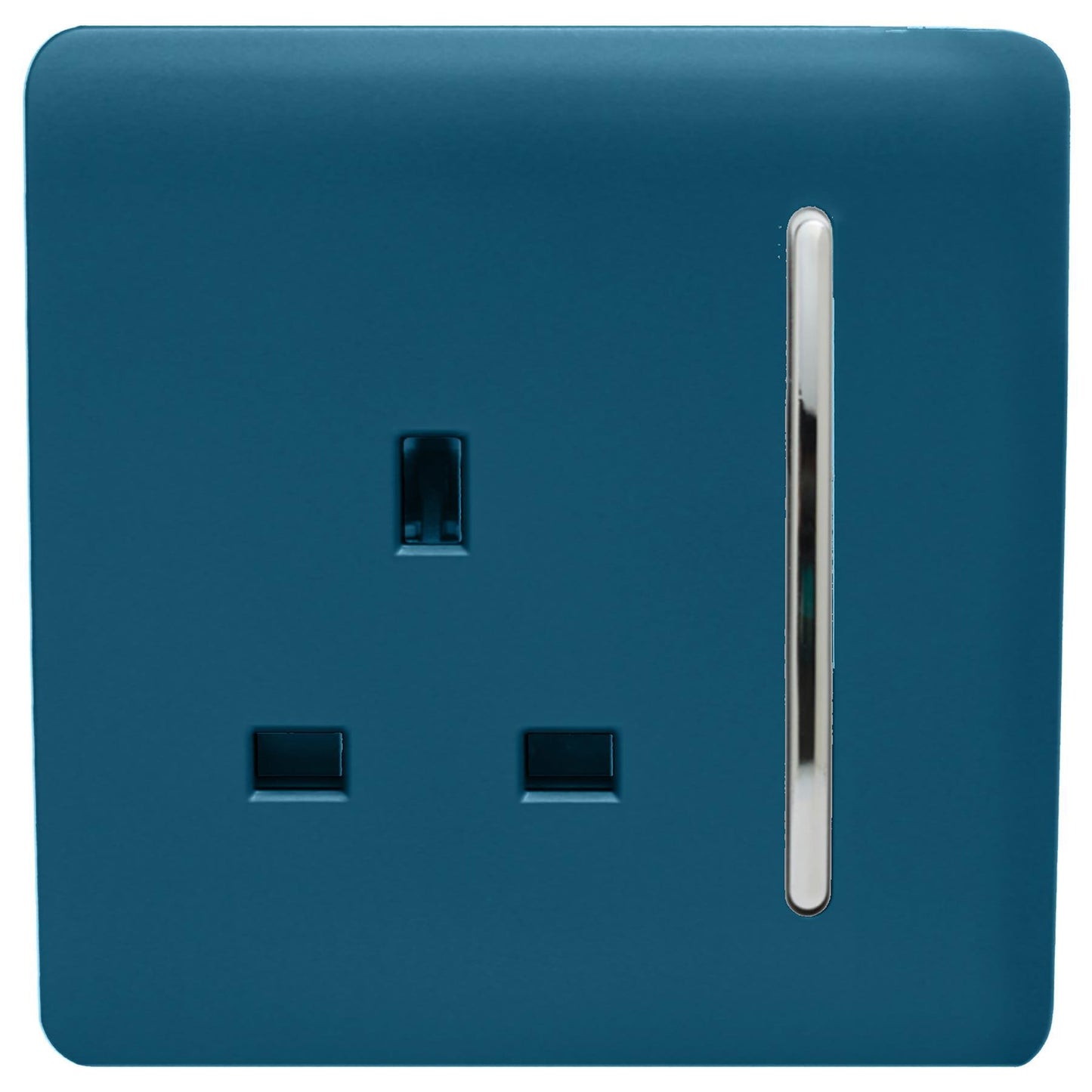 Trendi 1 Gang Artistic Modern Glossy 13 Amp Switched Tactile Plug Socket Midnight Blue