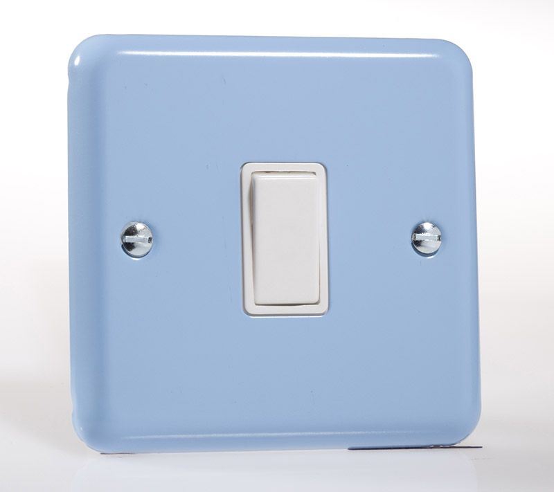 Varilight Pastel 1 Gang 2 Way Rocker Light Switch Blue Pastel XY1W.DB