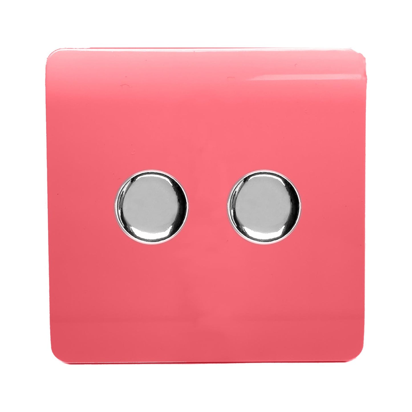 Trendi Artistic Modern Glossy Tactile 2 Gang 2 Way 150w LED Dimmer switch Strawberry