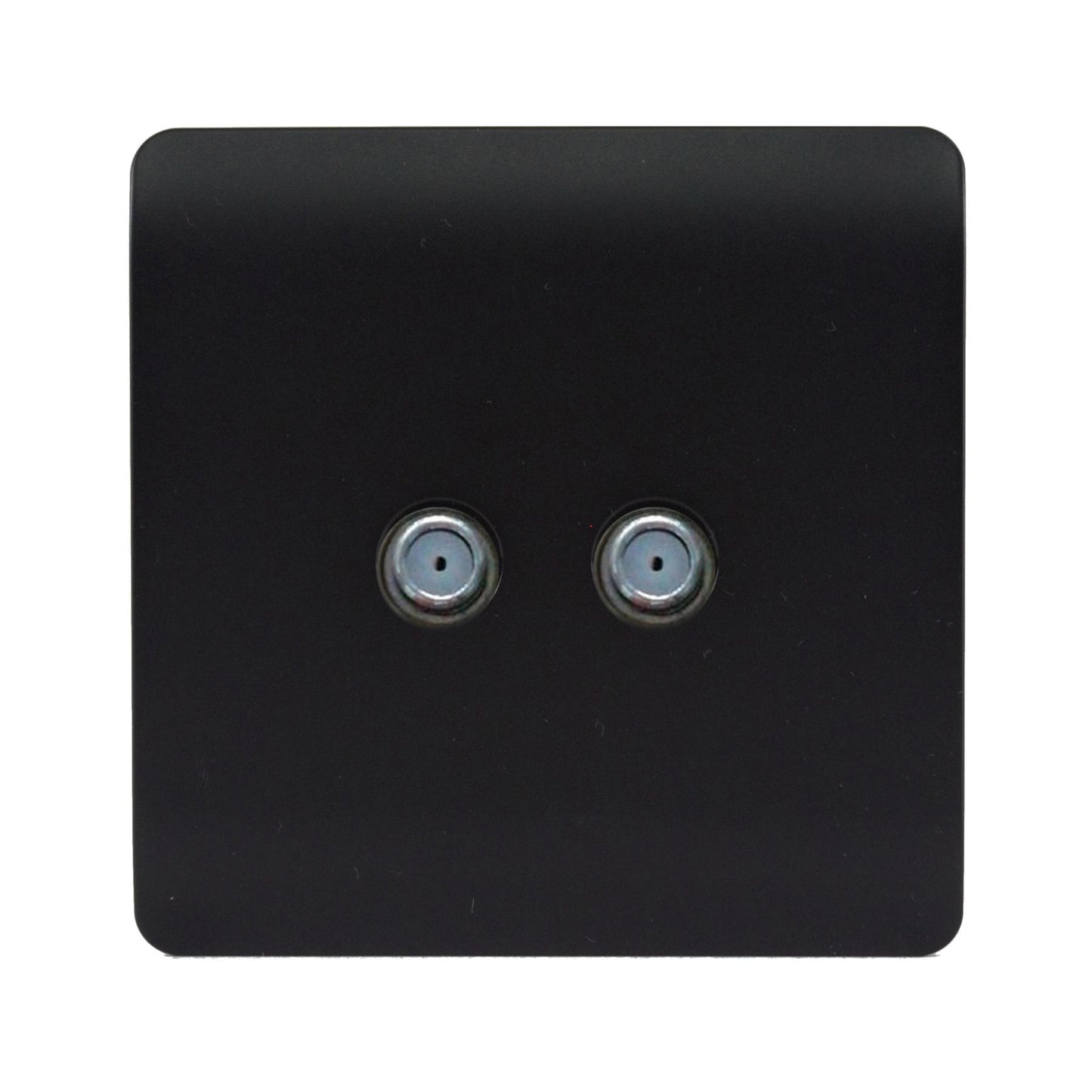 Trendi Switch 2 Gang Male F-Type Satellite Television Socket in Matt Black