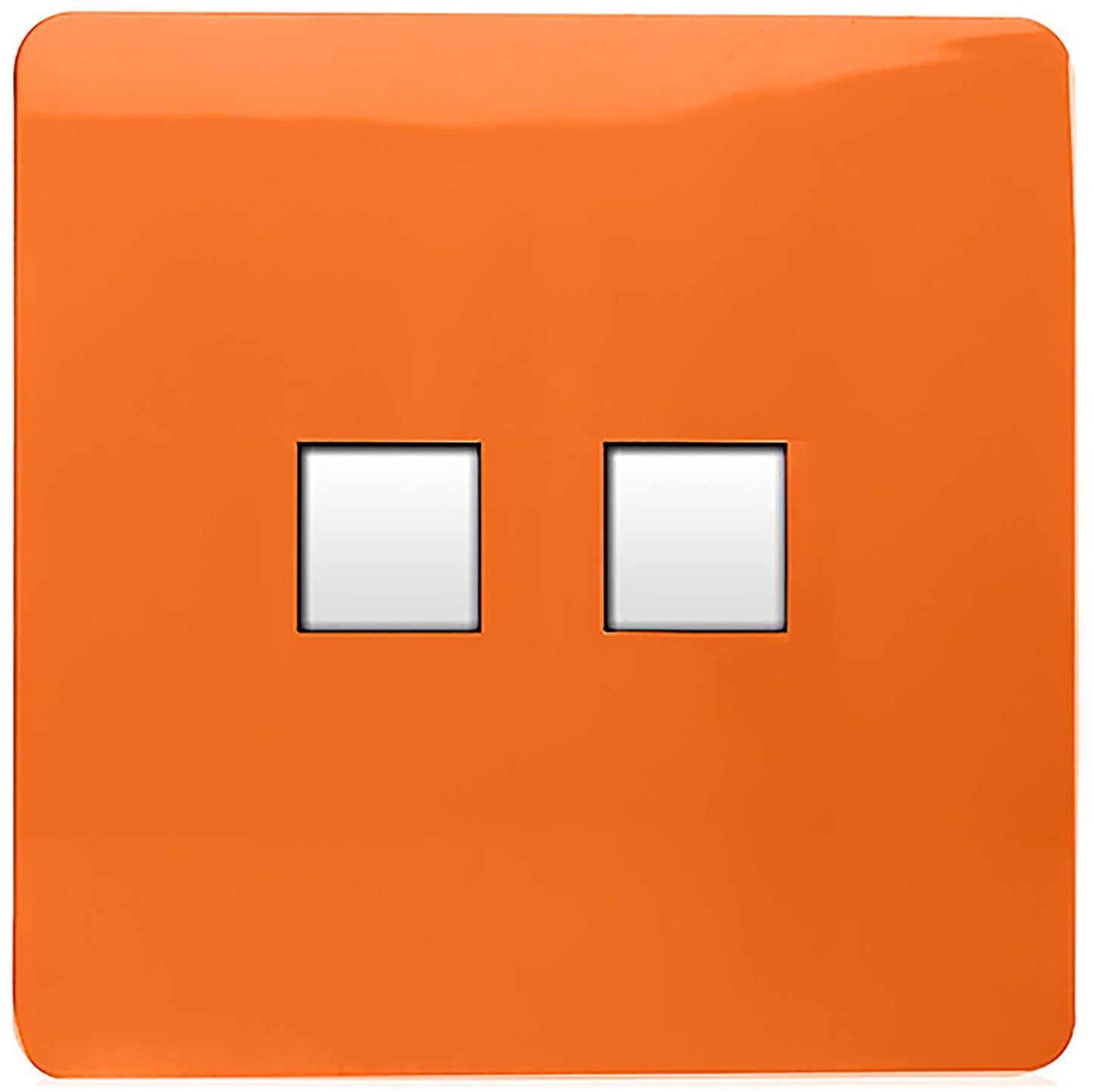 Trendi Artistic Modern Glossy Tactile Telephone Socket + Cat 5e&Cat 6 RJ45 PC Socket Orange