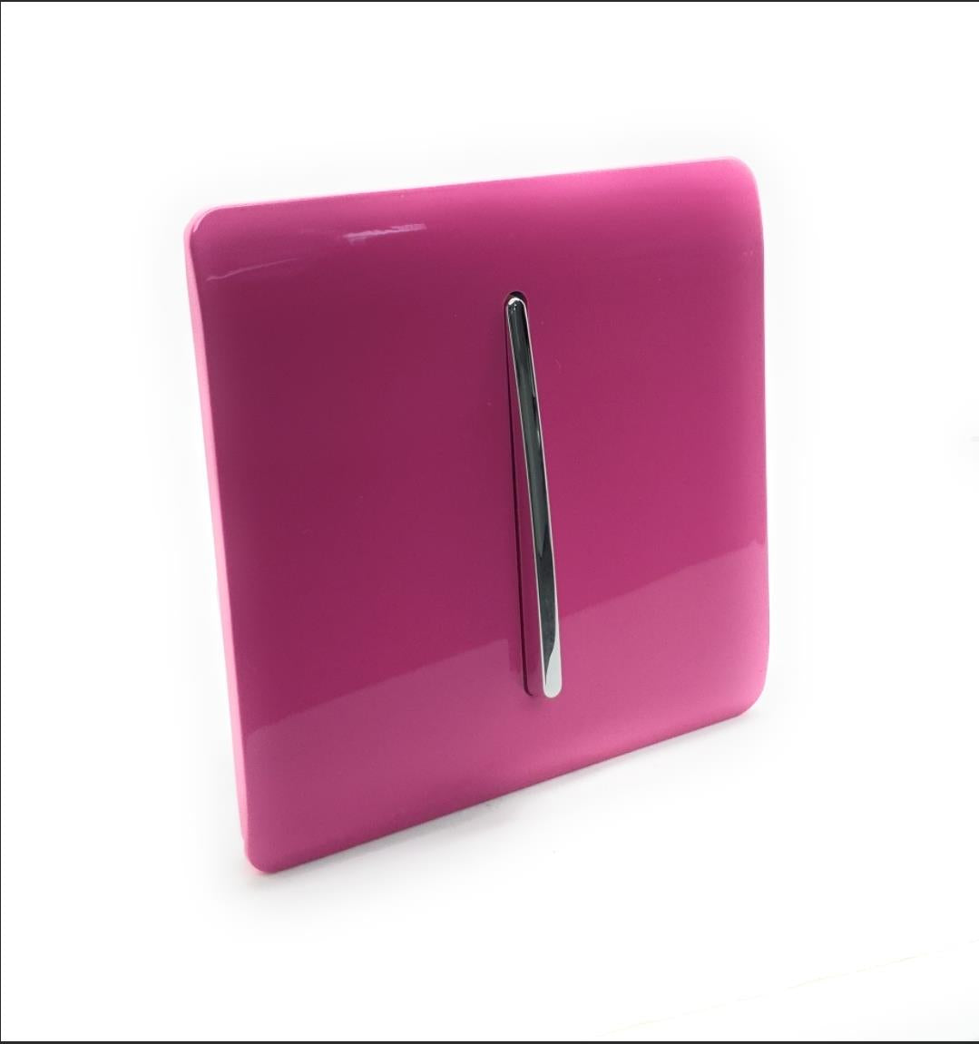 Trendi 1 Gang 1 Way Artistic Modern Glossy 10 Amp Rocker Tactile Light Switch Pink