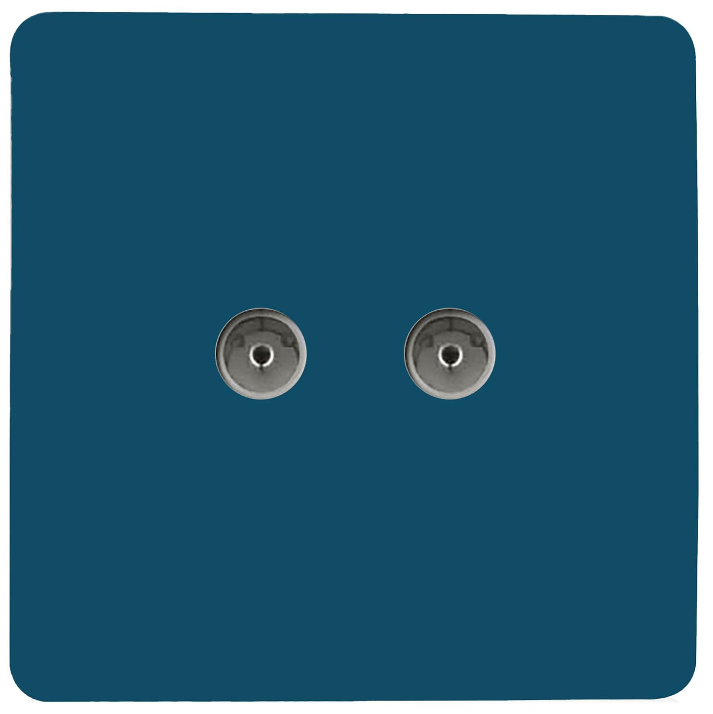 Trendi Artistic Modern Glossy Tactile 2 Gang TV Socket Midnight Blue
