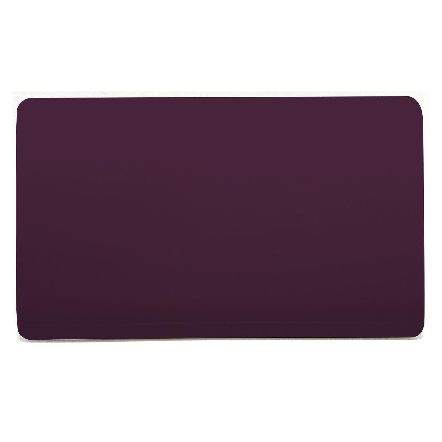 Trendi Switch Artistic Modern Glossy Decorative Screwless Standard Double Wall Blanking Plate for Electrical Sockets, Outlet with Screws in Plum Purple - ART-2BLKPL