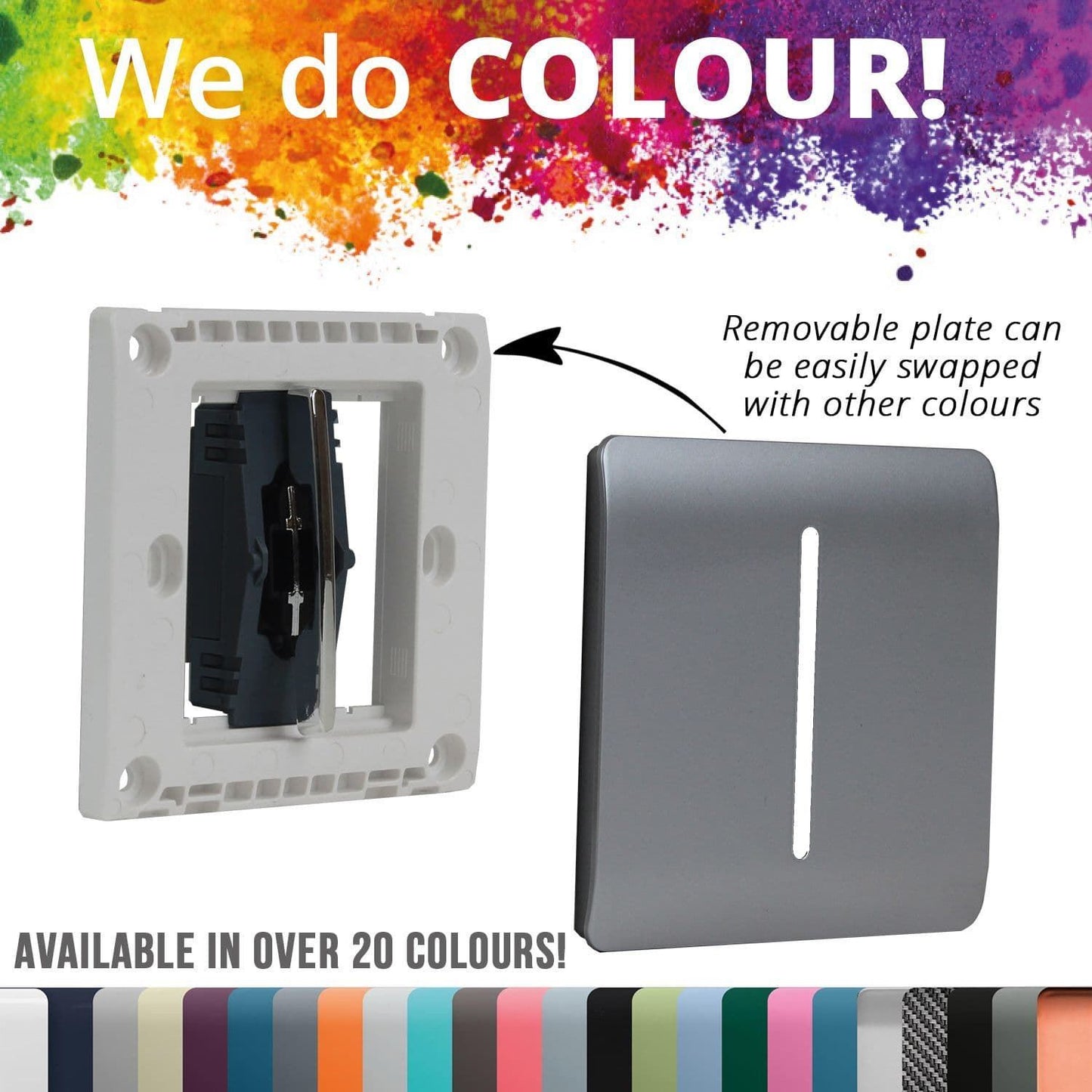 Trendi Switch Spare Faceplate For Cooker Switch & Plug Socket with Neon in Ice White