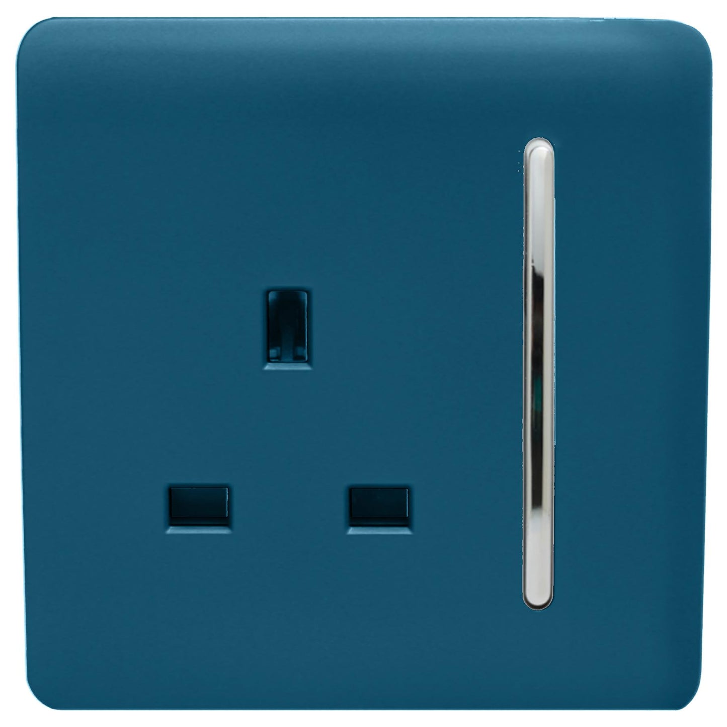 Trendi 1 Gang Artistic Modern Glossy 13 Amp Switched Tactile Plug Socket Midnight Blue