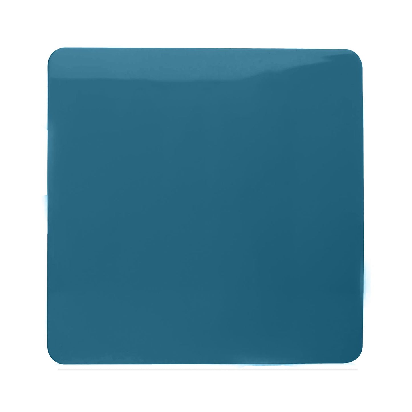 Trendi Switch Artistic Modern Glossy Decorative Screwless Standard Single Wall Blanking Plate for Electrical Sockets, Outlet with Screws in Ocean Blue - ART-BLKOB