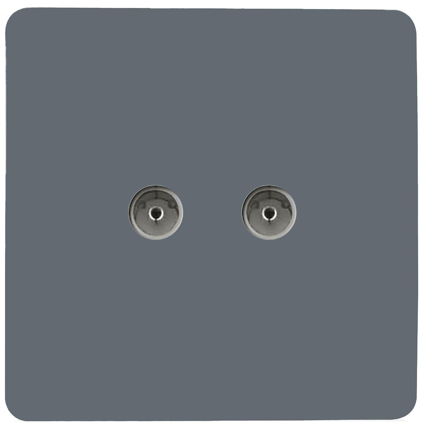 Trendi Artistic Modern Glossy Tactile 2 Gang TV Socket Warm Grey