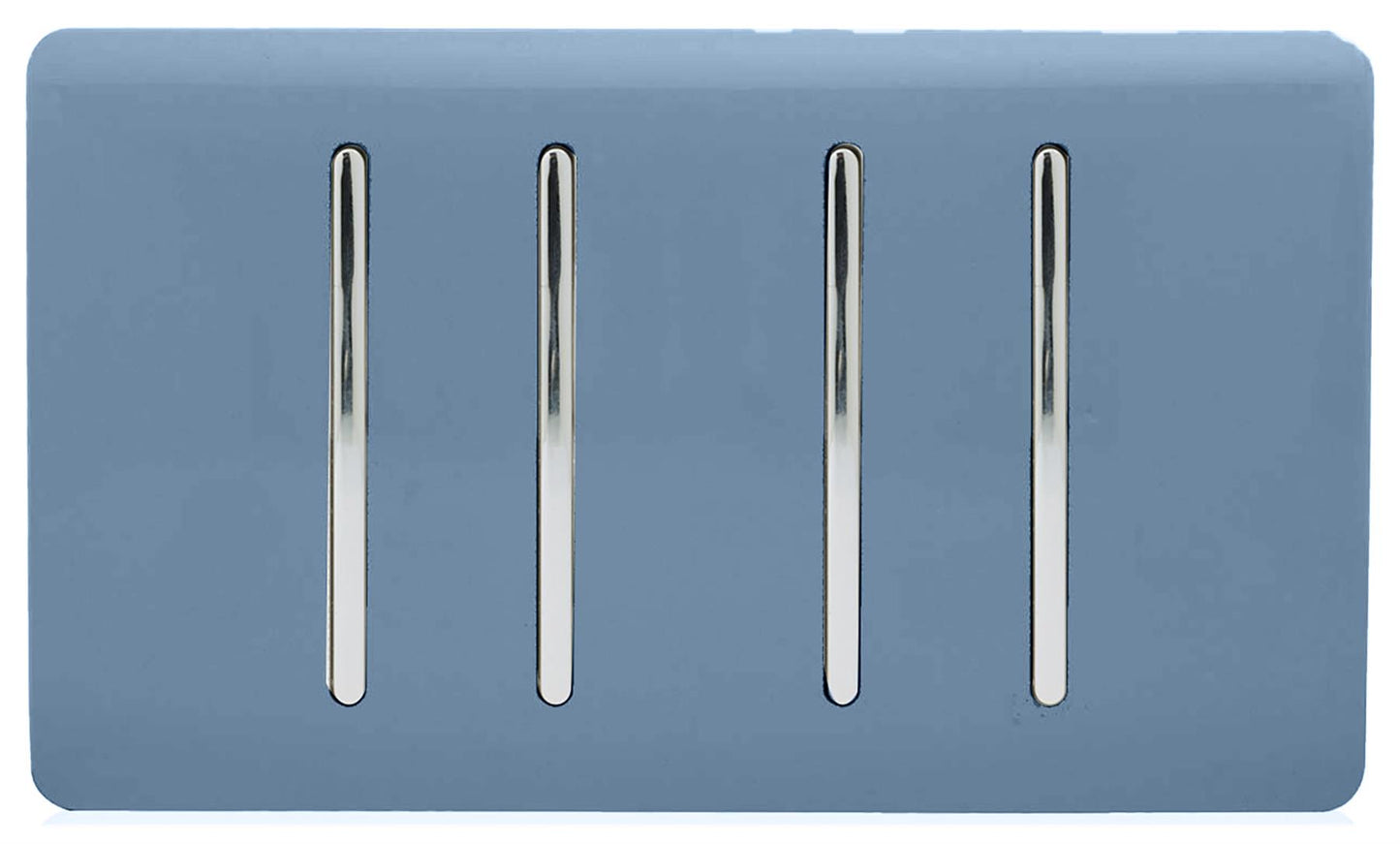 Trendi 4 Gang (2 Way & 1x Intermediate) Glossy 10 Amp Rocker Light Switch Sky