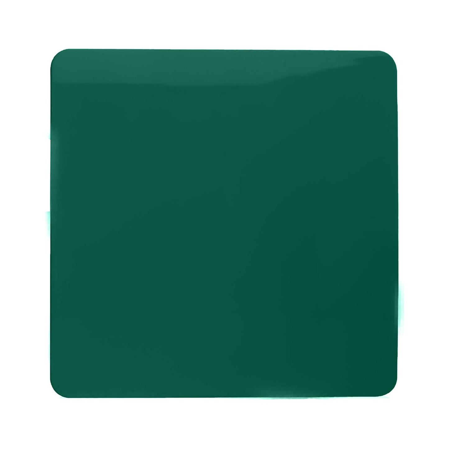 Trendi Switch Artistic Modern Glossy Decorative Screwless Standard Single Wall Blanking Plate for Electrical Sockets, Outlet with Screws in Dark Forest Green - ART-BLKDG
