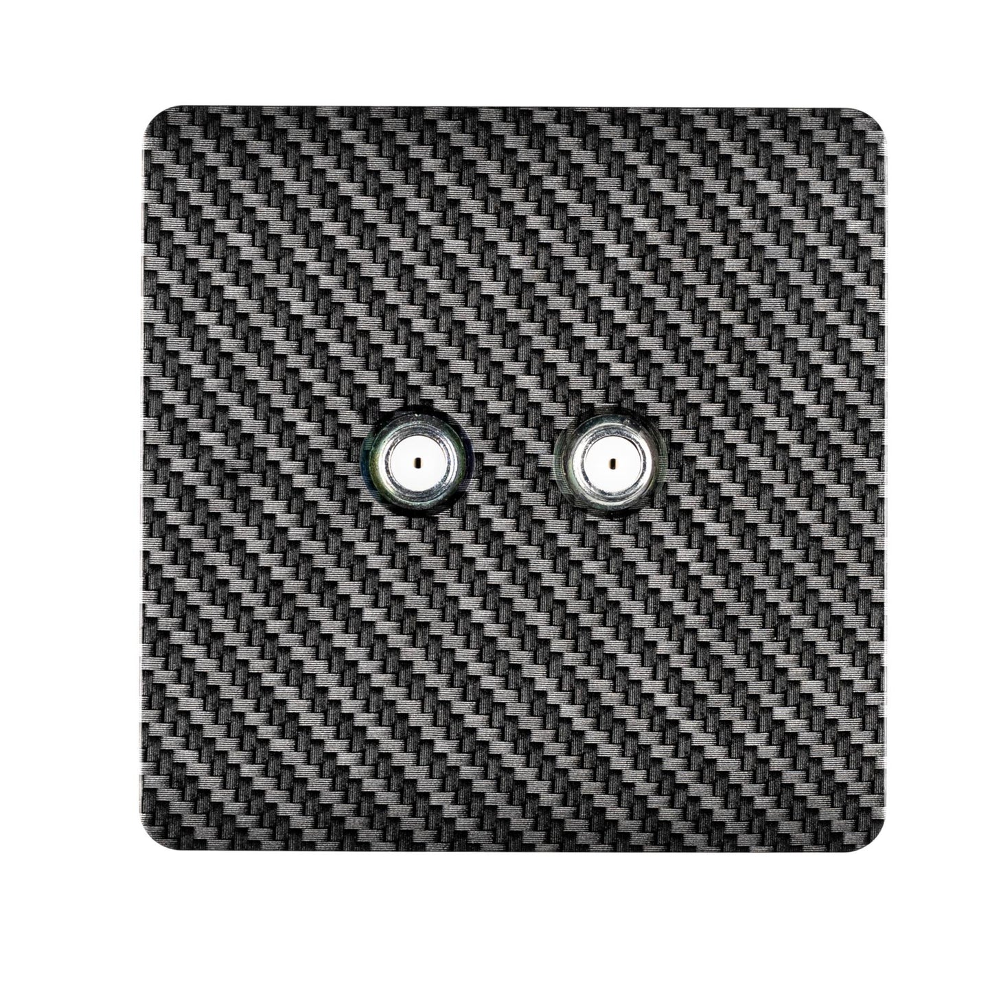 Trendi Switch 2 Gang Modern Designer Male F-Type Satellite Television Socket in Carbon Fibre